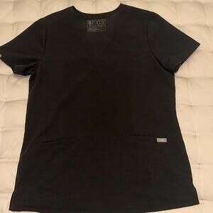 Womens Figs Scrub Top Casma Three Pocket Scrub Top Black Size Small